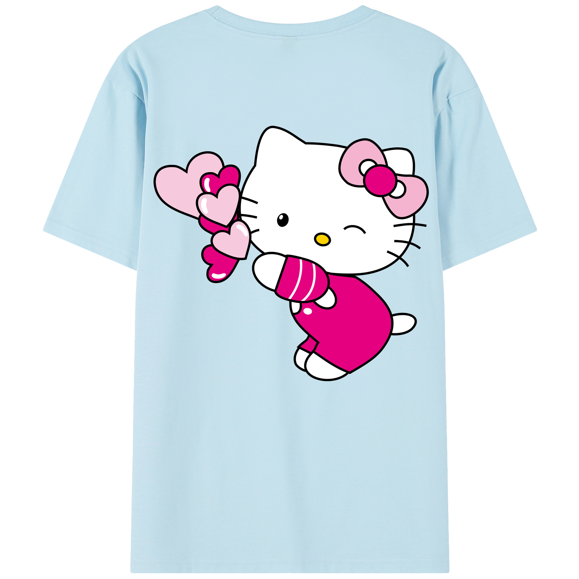 （画像用） Hello Kitty ハローキティ 綿100％半袖Tシャツ（背面プリント）